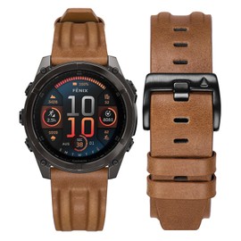 TRUMiRR Band for Garmin Fenix 8 51mm / 7X / 6X Pro / 5X Plus, 26mm Genuine Leather Watchband Quick Fit Strap for Instinct 3 Solar 50mm / Epix Pro 51mm / Enduro 3