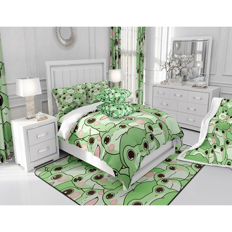 Manfei Cute Frog Throw Blanket Amphibian Animal Bed Blanket for