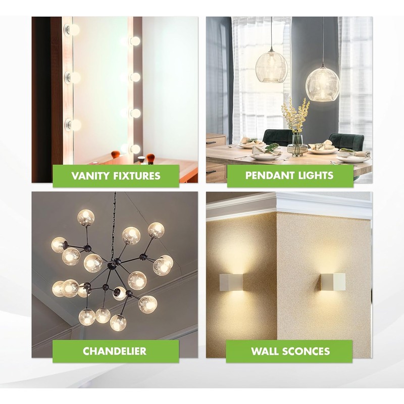 KOR 4 Pack 5.5W (60W Equivalent) Clear G25 Globe Led