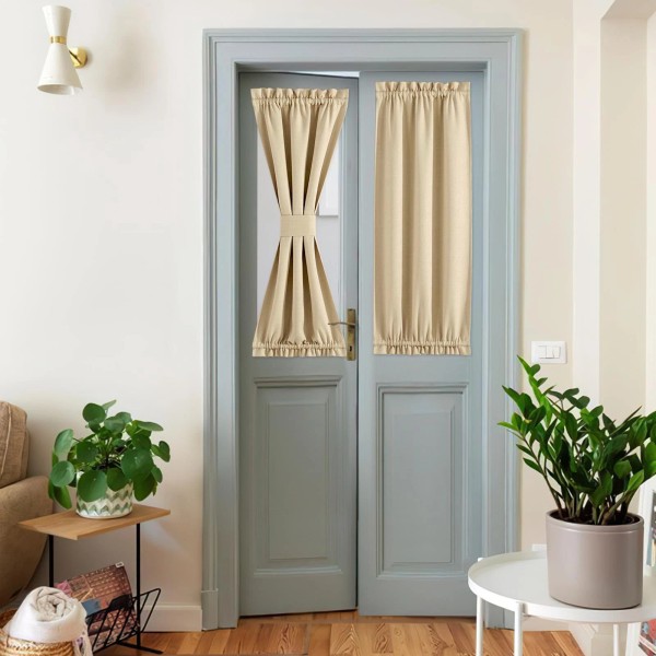 NICETOWN French Door Curtains for Small Window Rod Pocket Short