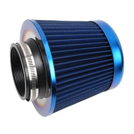Cold Air Intake Filter, High Performance, Washable Filter, Clamp-On Replacement Air Filter, Flange Diameter 3inch/76mm Blue