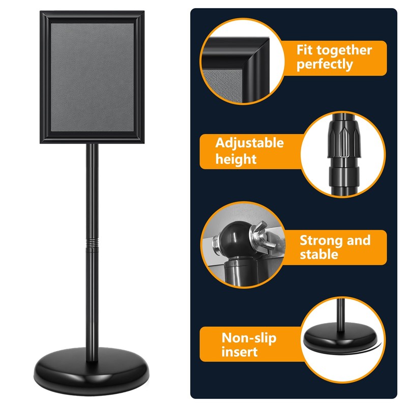 EthPul 2 Pack Sign Holder Stand 8.5x11 inch, Height Adjustable