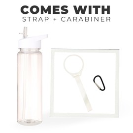 GearTek Tritan Water Bottle | BPA Free 700 ml Sports Water Bottle with Straw | Leak Proof Re-Usable Flip Top Drinks Bottles for Outdoors, Gym, Cycling and Schools (Clear)