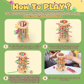 Montessori Game Wooden Board Games Colour Learning Tower Wooden Sticks Fine Motor Skills Games 24 Pieces Colourful Wooden Sticks Dice Game Mathematics Learning Toy from 3-6 Years Counting Toy Family