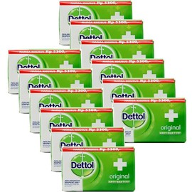 Dettol 데톨 항균 핸드 앤 바디 바 비누, 오리지널, 110 Gr / 3.88 온스 (12팩) Detol Antibacterial Hand and Body Bar Soap, Original, 110g / 3.88oz (12 Pack)