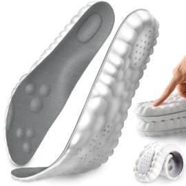インソール スポーツ用 中敷き 土踏まずインソール アーチサポート 衝撃吸収 靴の中敷き メンズ 超軽量 立ち仕事 3Dデザイン ソフト 消臭 汗を吸収 通気 足つぼマッサージ ソフトクッション スポーツ ランニング 登山に適用 L(26~26.5cm グレー)