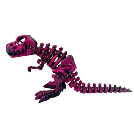 3D Printed Purple Black T-Rex Dinosaur Articulated Flexi Fidget Toy, Cute Little Articulated Fidget Toy Figures, Flexible, Fun for Office, Class, Work, or Decoration