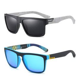 Tramean Retro Polarized Sunglasses for Men and Women Classic Vintage Square Sun Glasses UV400 Protection,2 Pack