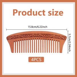 FREEBLOSS 4Pcs Wooden Comb Macrame Fringe Comb Wooden Loom Combs Multiple Use Combs for Styling Macrame Pet