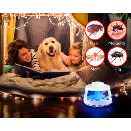 FROGURU Flea Trap with 20 Sticky Refill Discs - Easy to Use Indoor Flea Catcher Treatment with 4 LED Light Modes - Traps Insects Inside Your Home Like Fleas, Flies, Mosquitoes, Gnats, Moths, etc.