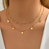 BIQVIND Layered Necklace for Women 18K Gold Plated,Double Layer CZ