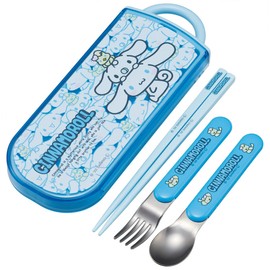 Skater TACC2AG-A Trio Set, Chopsticks, Spoon and Fork, Cinnamoroll, Scallop, Sanrio, Antibacterial, Made in Japan