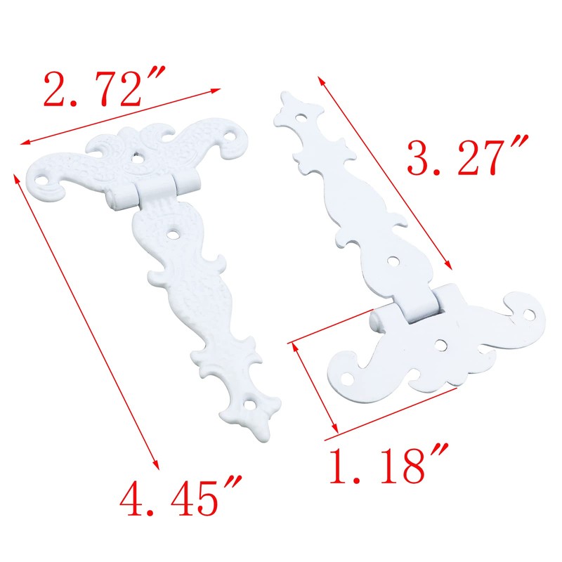 MY MIRONEY 4.45" x 2.72" Tee Hinge Zinc Alloy White