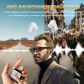 Wireless Earbuds Noise Cancelling Headphones mit Touchscreen In Ear Aktive Geräuschunterdrückung Kopfhörer Bluetooth kabellos mit Bildschirm schnurlos drahtlos Ohrhörer im Ohr Earphones Kopfhoerer