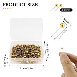 UPIQNG Push Pins Metal Map Tacks Pins Round Head Sewing Push Pins Dressmarker DIY Craft Straight Pins Cork Board Marking Pins for Office Home