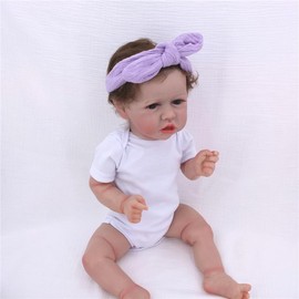 Original Cotton Gauze Headband for Newborn Toddler Infant Baby Girl Kids Muslin Cotton Hair Bow Elastic Bands Turban Headbands (2 pcs Orchid)