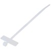 Cable Ties with Labelling Field Horizontal 200 x 2.6 mm, for Tying up to Diameter 50 mm, White, Pack of 100 in Polybag
