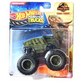 Hot Wheels Monster Trucks Triceratops, 1:64 Scale Includes Crushed Car