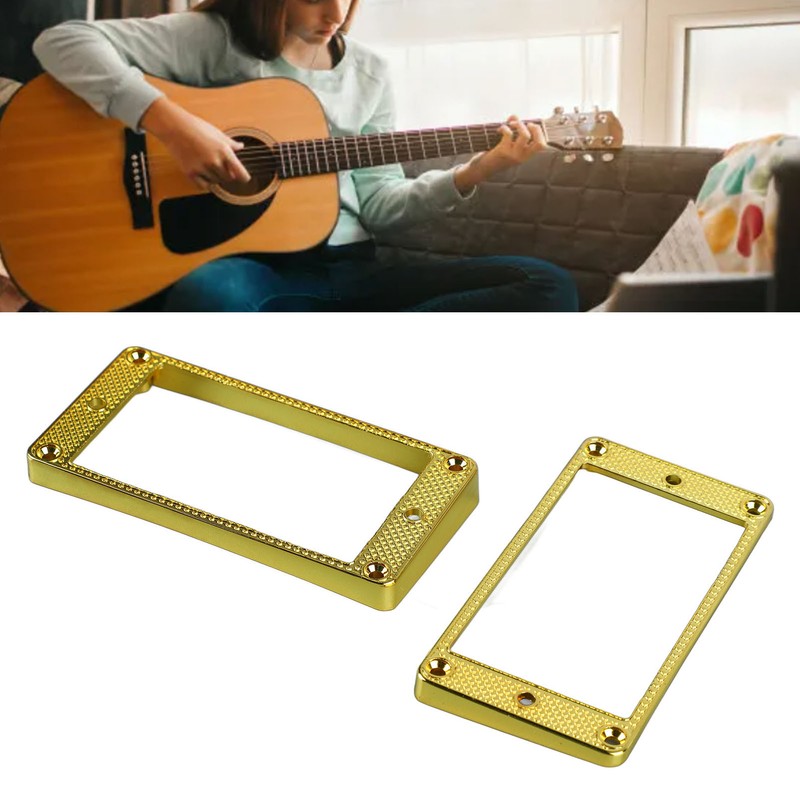 2PCS Guitar Pickup Frame Metal Bridge and Neck Pickups Cover