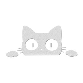 [JASDESIGN] Cat Sticker Cat Sticker Cutting Sticker Car Motorcycle Decal Look Peek Cute JM-176 (White Silver, 1)