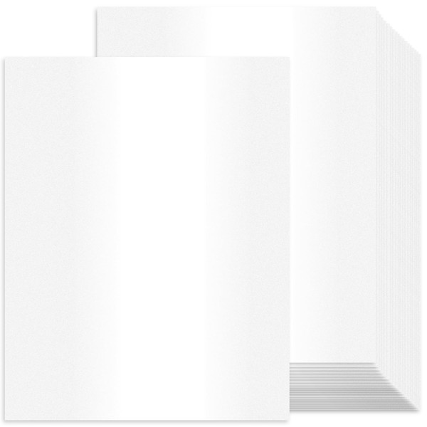 White Shimmer Cardstock 100 Sheets - Ohuhu 8.5" x 11" Heavyweight 90 lb/ 244 gsm Double-Sided Shimmer Card Stock Metallic Paper for Crafts DIY Making Cards Invitations