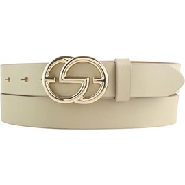 BELTINGER EMIL Women's Belt Made of Full Cowhide Leather, 3 cm, Slim Leather Belt for Women, 30 mm, Shiny Gold, beige, gold