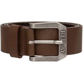 Replay men's leather belt, brown (Dk Brown Wood 110), 95 cm