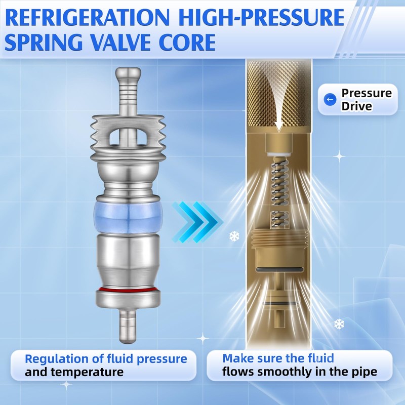 Tujoe 50 Pcs Valve Core Compatible with R410 R32 R22,