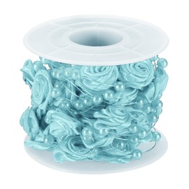 PATIKIL Rose Pearl String Beads, 16.4 Ft Artificial Pearl Wire Garland for Christmas Party DIY Craft Home Wedding Decorative Blue