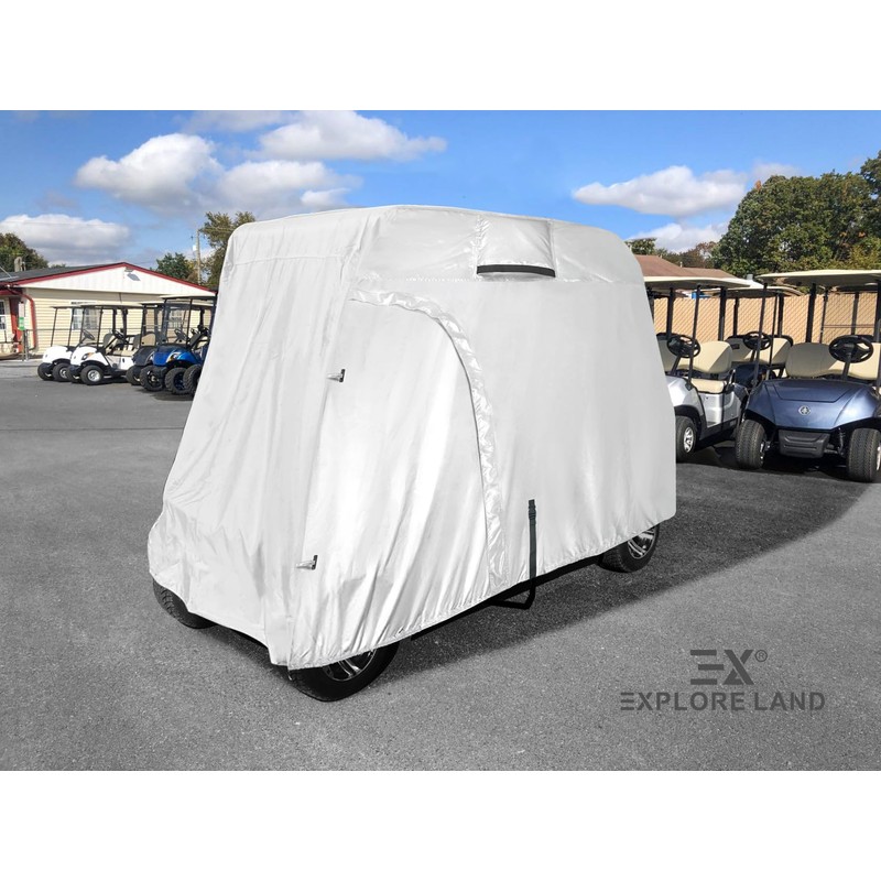 Explore Land 600D Waterproof Golf Cart Cover Universal Fits for