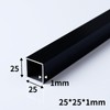 Kwweeoo Black Aluminum Square Tubing 2Pcs 25mm x 25mm x