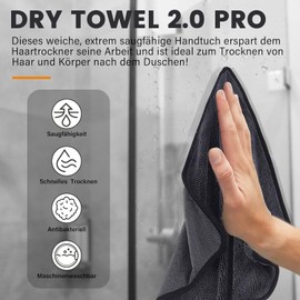 Deedlite Shiny Bath XXL Drying Towel, Fast Dry Drying Towel, Microfibre Cloths, Shiny Bath Wipes Cloths, Original, Premium Drying Towel for Shower Cubicle, Car, Household, Camping (50 x 80 cm, 1