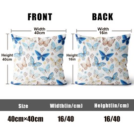 XPHZZL Cushion Covers Set of 2 Pack 40 x 40 cm Soft Animal Butterfly Decorative Throw Pillow Cases Cute Pillow Cover for Sofa Bed Garden Outdoor Decor with Invisible Zipper Pillow Covers