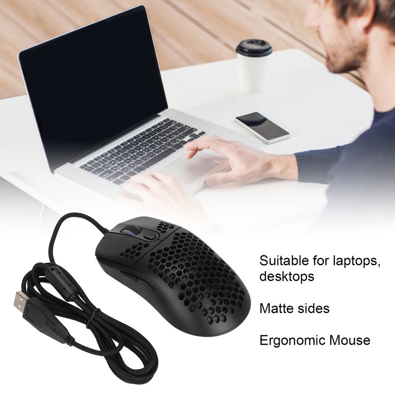 Mechanical Mouse RGB Backlight 6400DPI Ergonomic Honeycomb Usb Wired Gaming