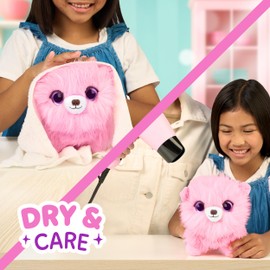 ScruffaLuvs Pet Scruffs Pink - Mystery Plush Toy, 7.5" Tall - Wash to Reveal 1 of 3 Rescue Pets: Puppy, Bunny, or Kitty - Includes 8.7" Deluxe Pet Carrier