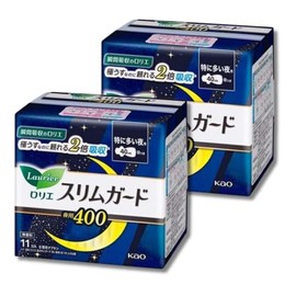 Laurier Slim Guard, 15.7 inches (40 cm), Comes with Wings, 11 Pieces x 2 Pieces, Total of 22 Pieces, For Especially Frequent Nights, Bulk Purchase