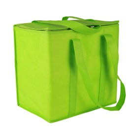 Ezek Reusable Insulated Grocery Bags in Green, Stand Upright, Double The Sturdy Zipper, Eco-Friendly Heavy Duty Non-Woven Reinforced Bottom & Handles.