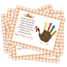 Handprint Art Craft Kits, DIY Happy Thanksgiving Day Keepsake, Handprint Baby Keepsake Gifts, 10Turkey Cards, Thanksgiving Party Games, Make Your Own Thank You Greeting Cards Gifts for Mom and Dad, 01