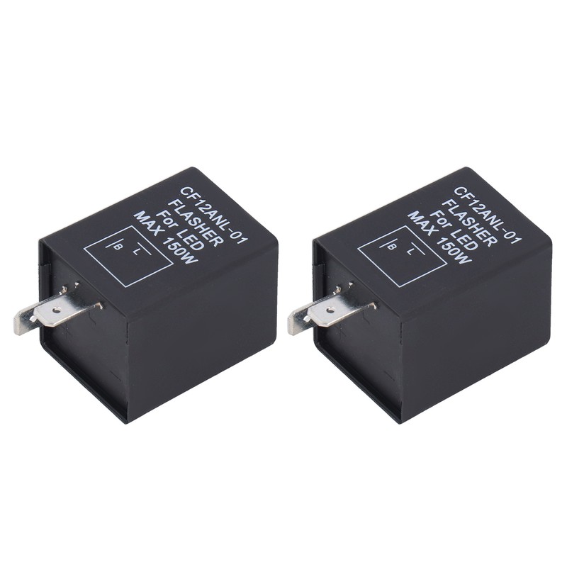 2Pcs LED Flasher 2‑Pin Electronic Relay Normally Open Car Turn