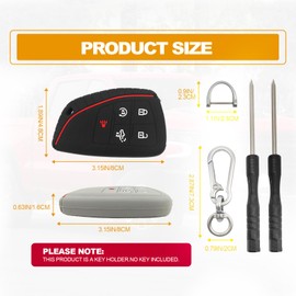 2Pack Silicone Key Fob Cover Smart Key Holder Sleeve, Compatible With 2022 2023 2024 Chevy Silverado 1500, GMC Sierra 1500 And 2024 Silverado 2500HD 3500HD (Black, Gray)