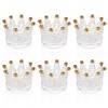LOLYSIC 6 Pack Votive Candle Holders, Crown Glass Tealight Candle