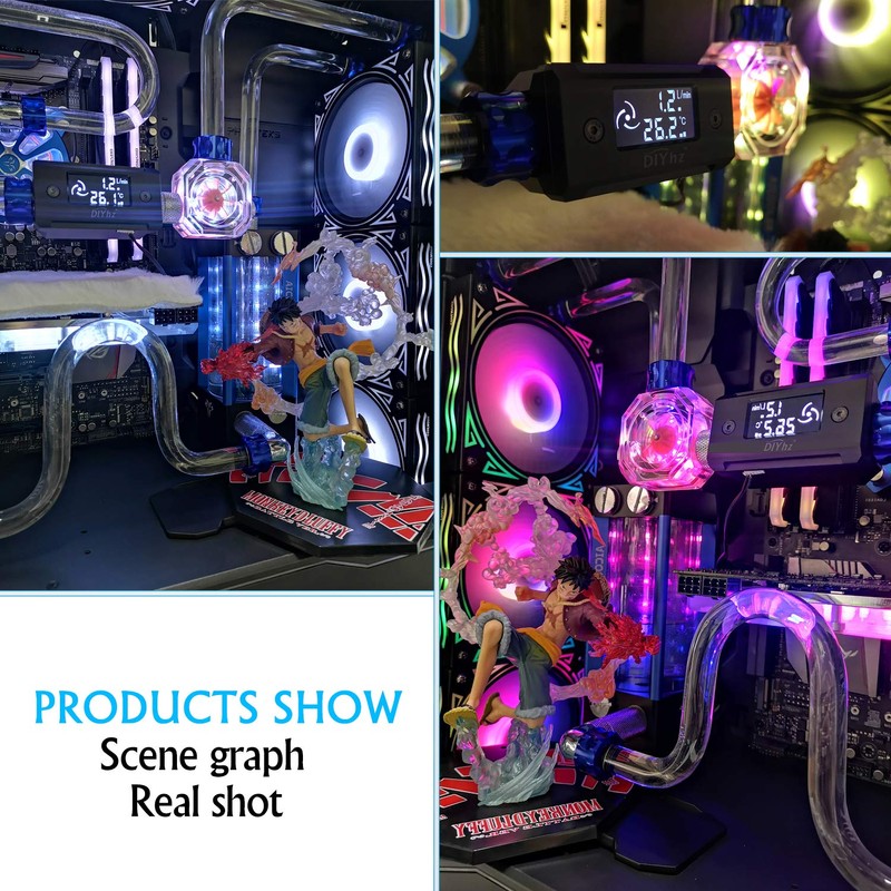 DIYhz G1/4 Aluminum Alloy Shell LCD displaydigital Display Flow Thermometer