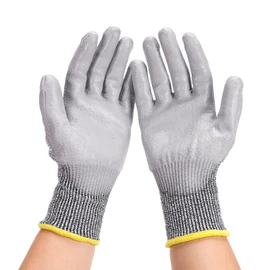 [DEWEL] Cut Resistant Gloves, Anti-slip, Work Gloves, Blade-Proof, PU Coating, Gardening Gloves [EN388 Certified, Cut Resistance Level 5] (L)