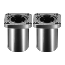 ACROPIX LMK25UU 25mm IDx40mm ODx59mm Length Square Flange Linear Ball Bearings Silver Tone - Pack of 2