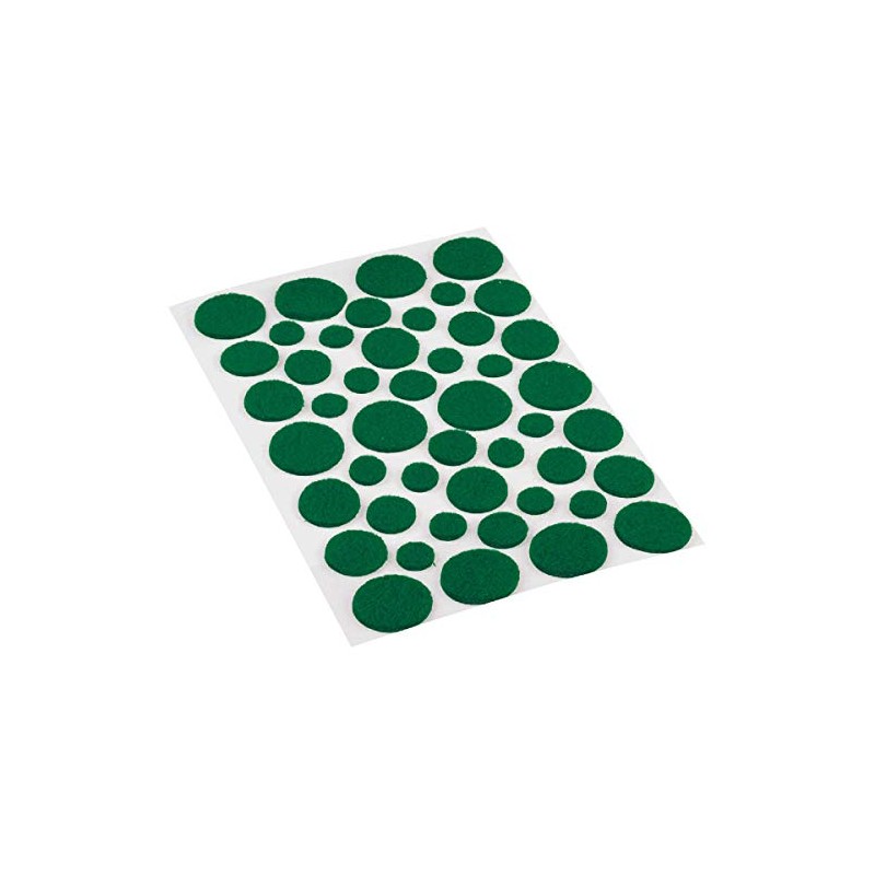 Light-Duty Assorted Round Green Felt Pads