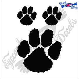 Eyecandy Decals Tiger PAW 4" Decal Sticker Plus 2 Small Black