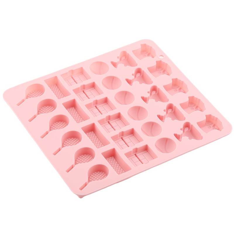 YIMINGMOLD 32 Cavity Tennis Theme Silicone Candy Molds Tennis Racket