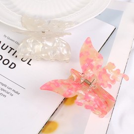 Jayongnee clip Butterfly Hair Claw Clips for Women,Large Non-slip Hair Jaw Clips,Hair Clips for Thin Hair,French Design Hair Clamps Jaw Clips for Girls Medium Acetate Butterfly Hair Claws