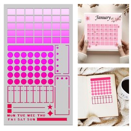 BEUNITONE Metal Stencil for Bullet Journaling - Calendar Stainless Steel Dot Planner Reusable Weekly Monthly Layouts for Journal, Notebook, Diary, Scrapbook