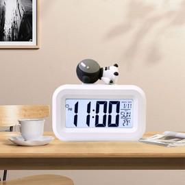 Cute Cartoon LED Electronic Clock Calendar Alarm Clock Temperature Display Multifunctional Clear Screen for Kids Room Eye Protecting (Astronaut)